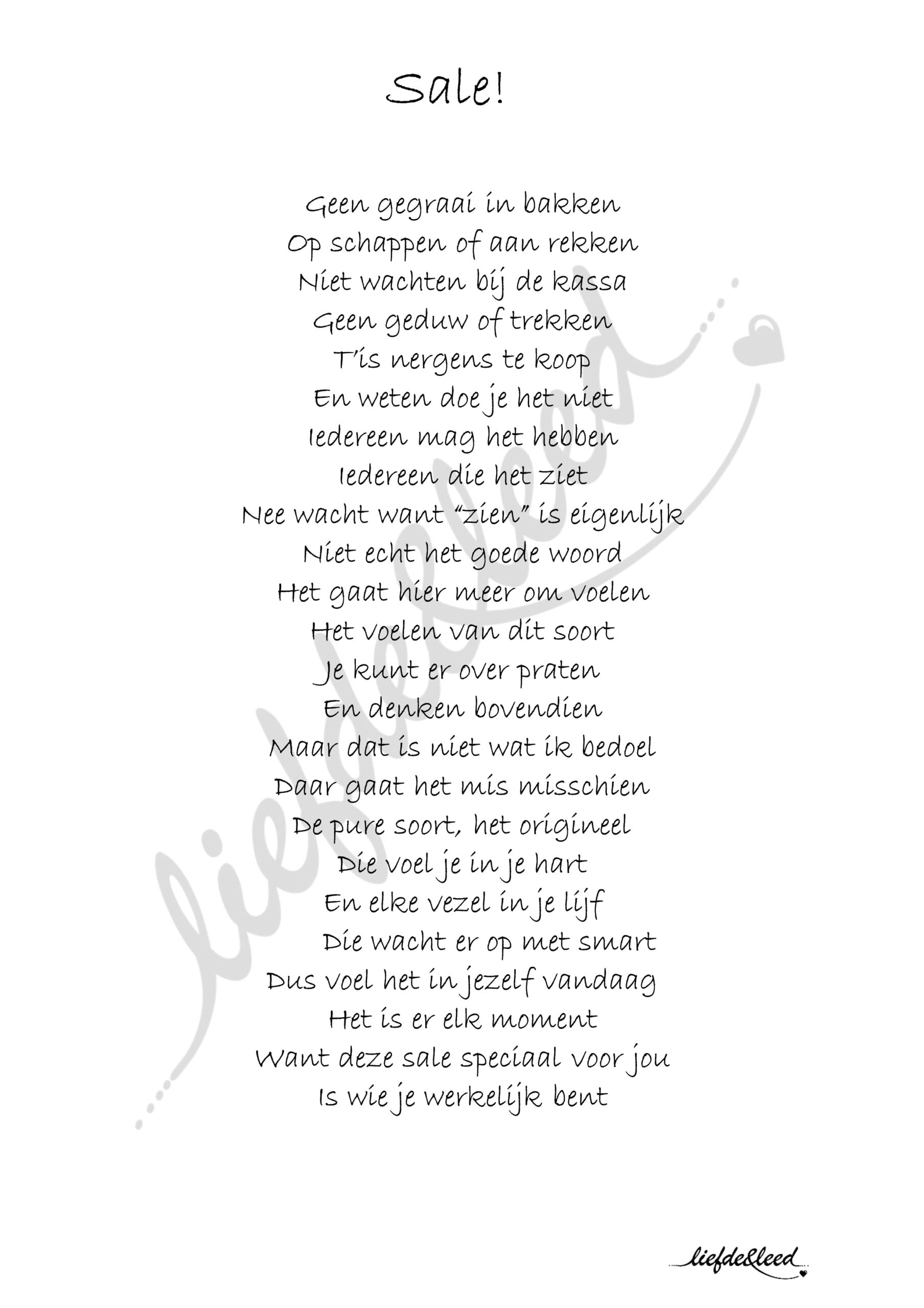 gedicht Sale
