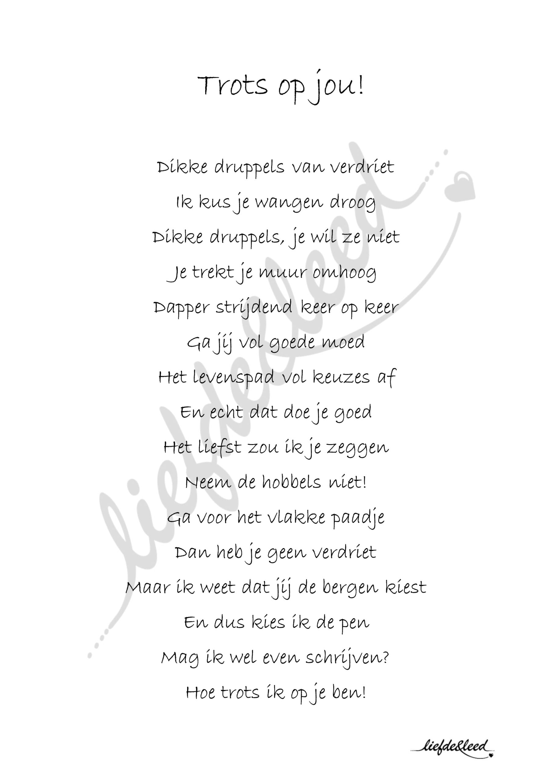 gedicht Trots op jou