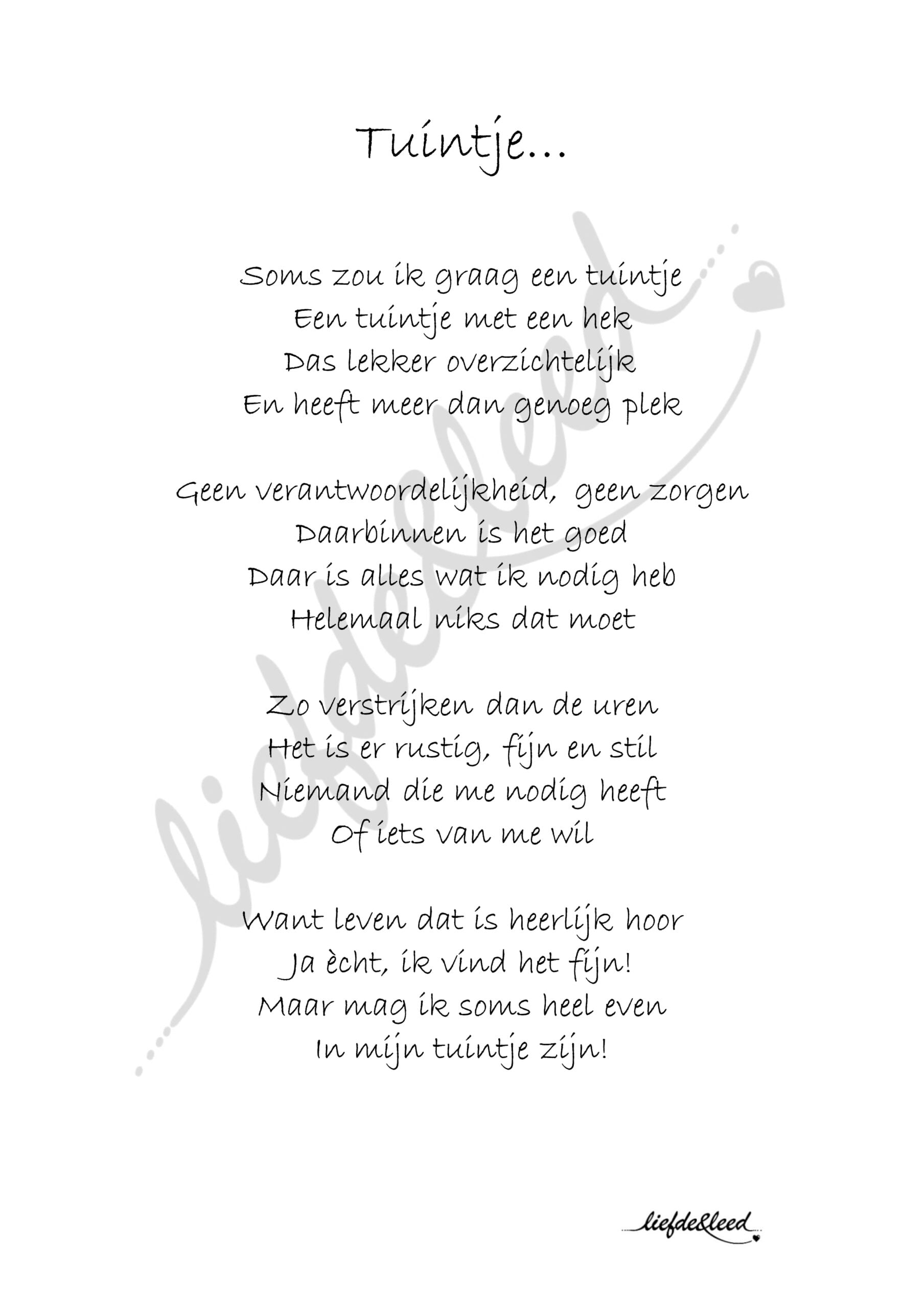 gedicht Tuintje