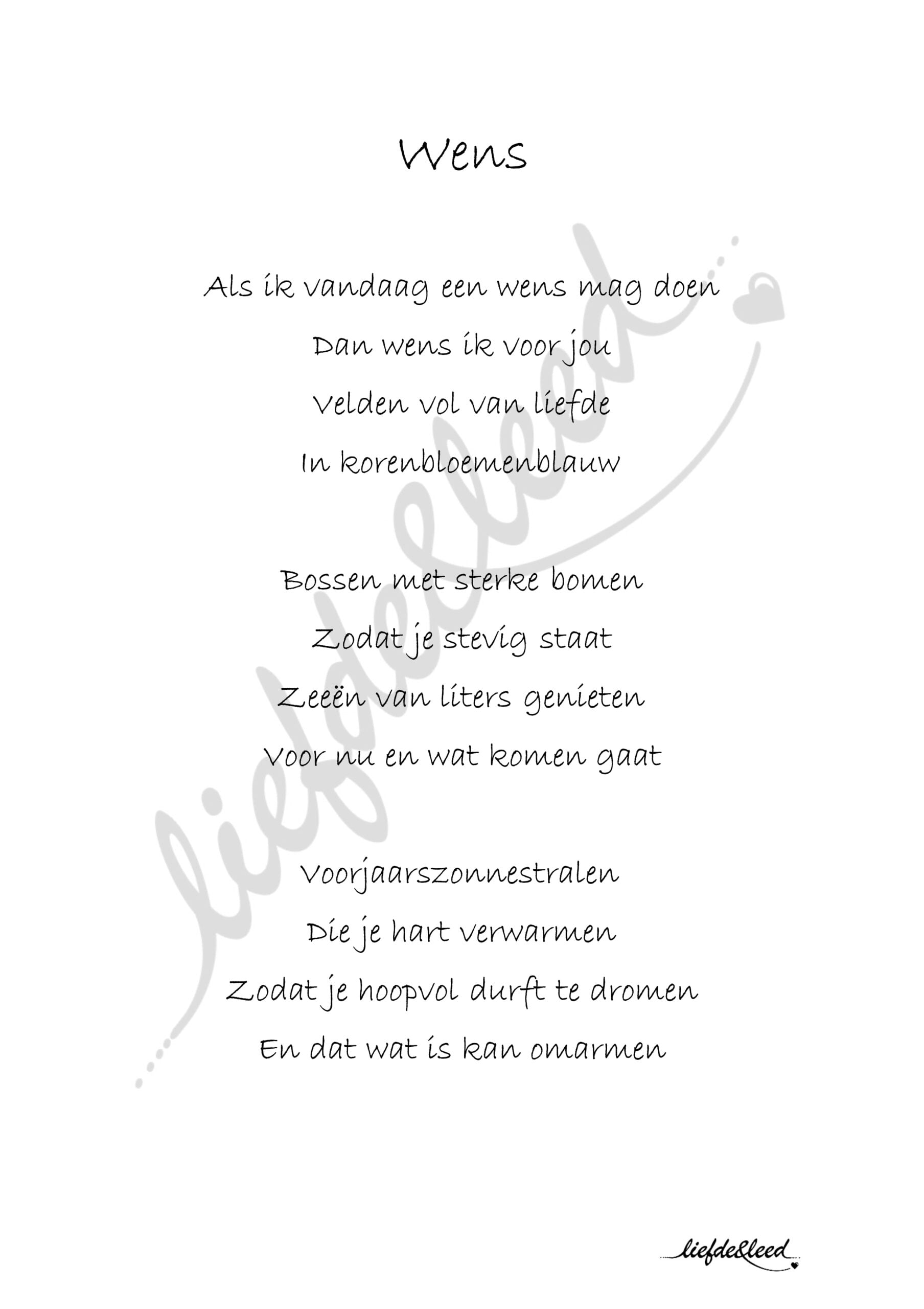 gedicht Wens
