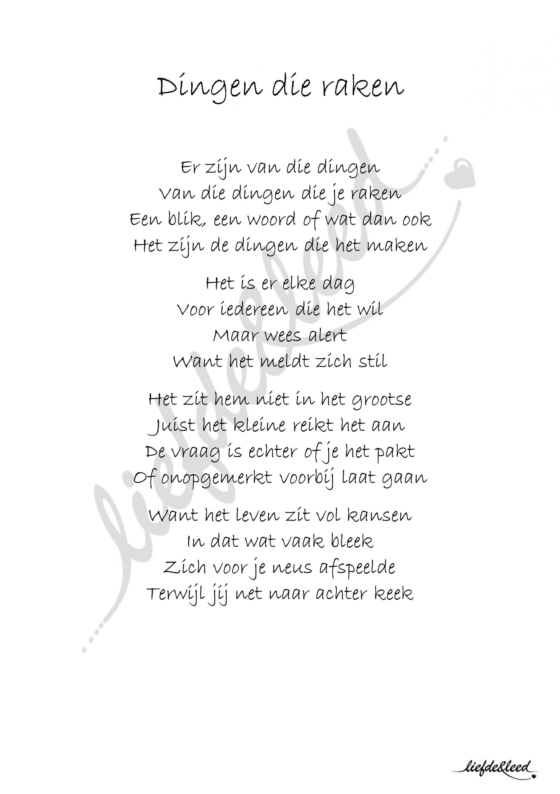 gedicht Dingen die raken