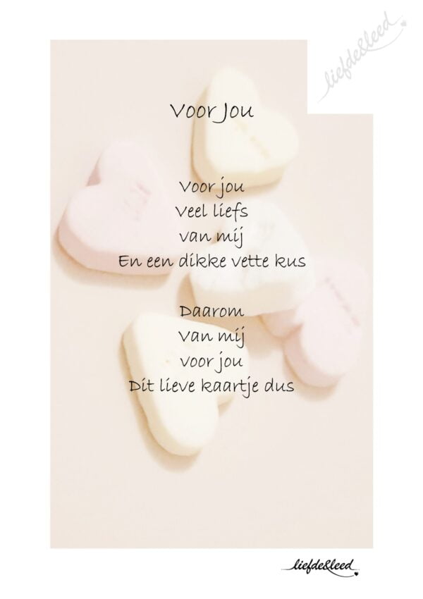 Voor jou, lieve gedichten, liefde en leed, kaart