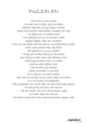 gedicht Puzzelen